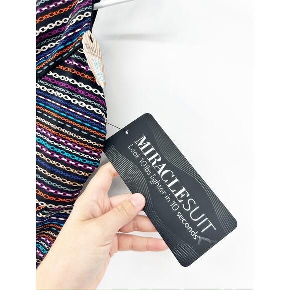 Miraclesuit Shimmer Links Brio Slimming One Piece Swimsuit Size 8 NWT - Picture 5 of 8